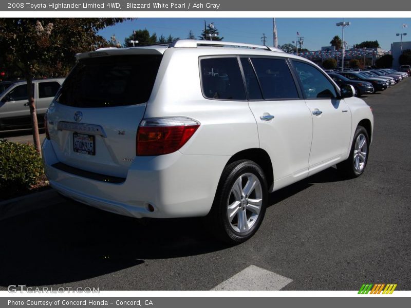 Blizzard White Pearl / Ash Gray 2008 Toyota Highlander Limited 4WD