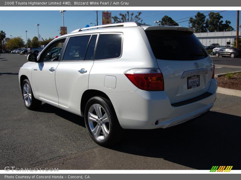 Blizzard White Pearl / Ash Gray 2008 Toyota Highlander Limited 4WD