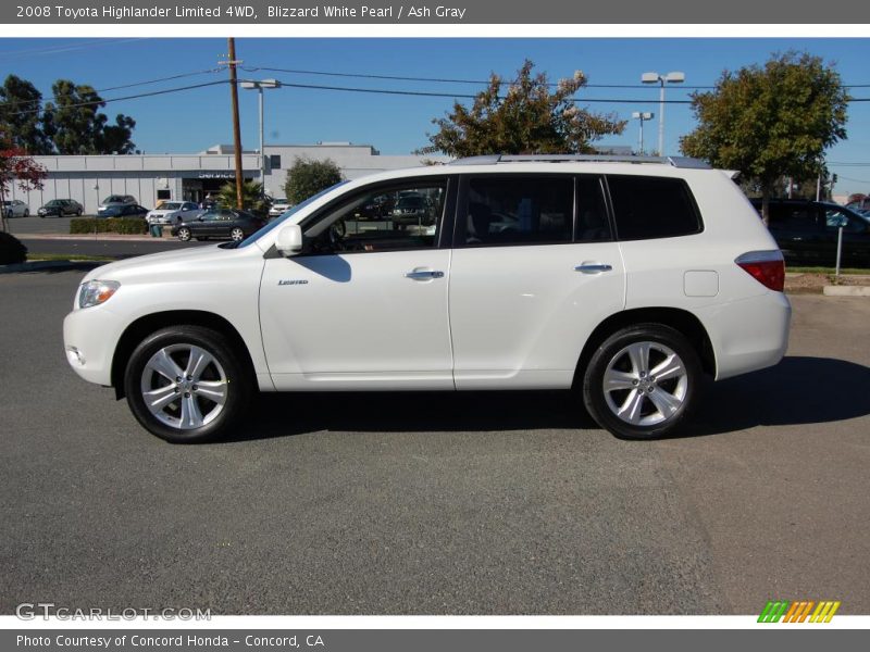 Blizzard White Pearl / Ash Gray 2008 Toyota Highlander Limited 4WD