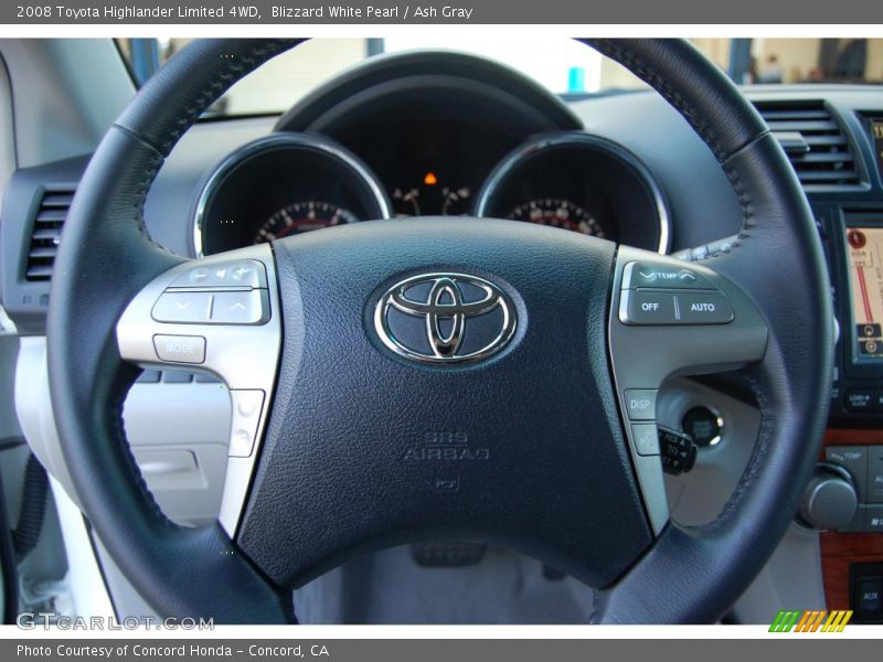Blizzard White Pearl / Ash Gray 2008 Toyota Highlander Limited 4WD