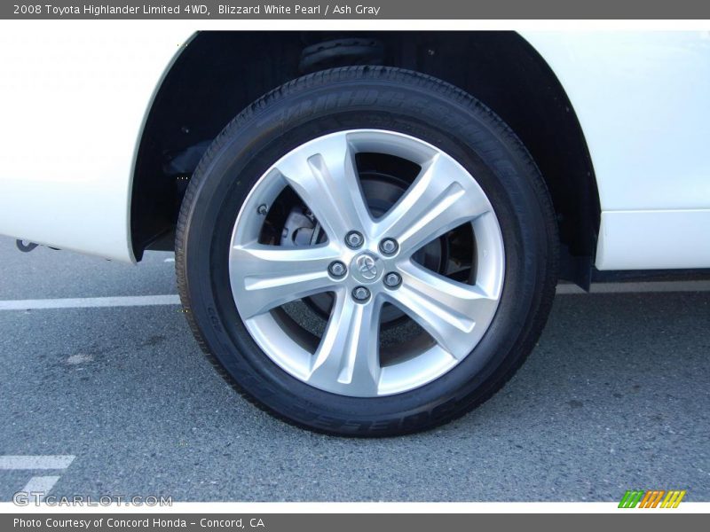 Blizzard White Pearl / Ash Gray 2008 Toyota Highlander Limited 4WD