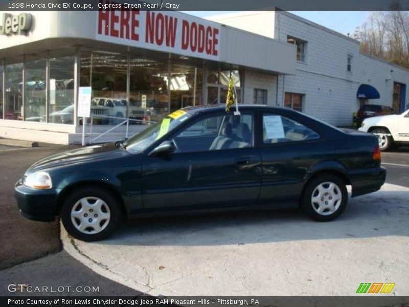 Cypress Green Pearl / Gray 1998 Honda Civic EX Coupe