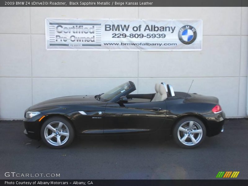 Black Sapphire Metallic / Beige Kansas Leather 2009 BMW Z4 sDrive30i Roadster