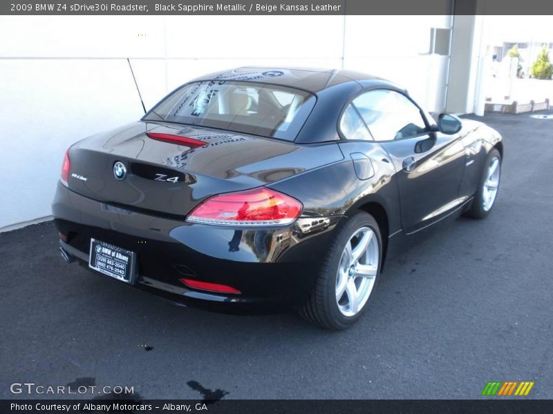 Black Sapphire Metallic / Beige Kansas Leather 2009 BMW Z4 sDrive30i Roadster