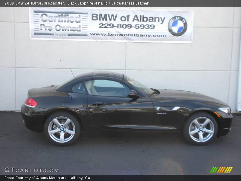 Black Sapphire Metallic / Beige Kansas Leather 2009 BMW Z4 sDrive30i Roadster