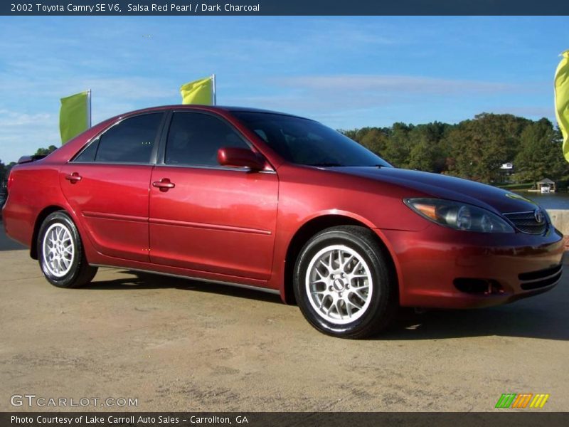 Salsa Red Pearl / Dark Charcoal 2002 Toyota Camry SE V6