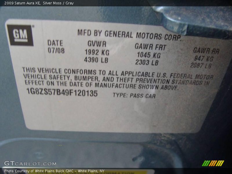 Silver Moss / Gray 2009 Saturn Aura XE