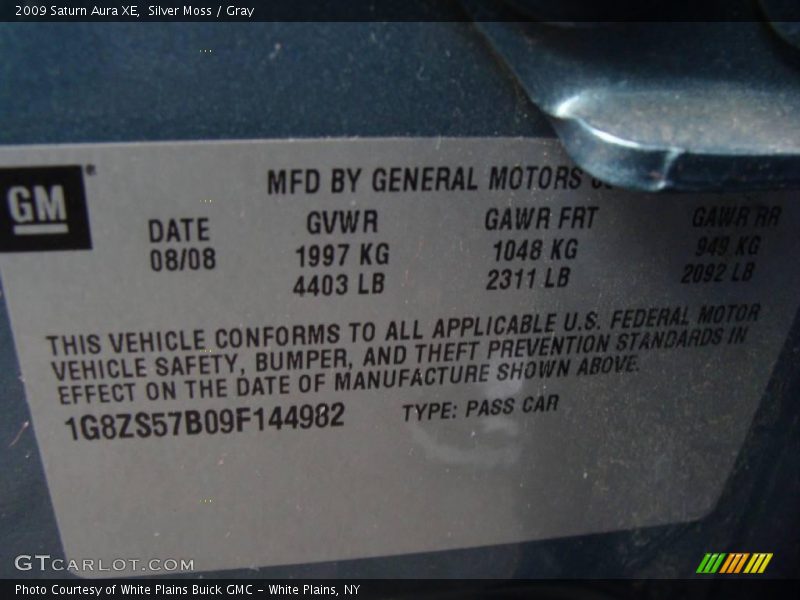 Silver Moss / Gray 2009 Saturn Aura XE