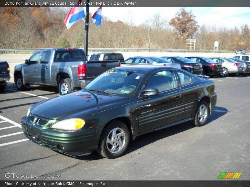 Spruce Green Metallic / Dark Pewter 2000 Pontiac Grand Am SE Coupe