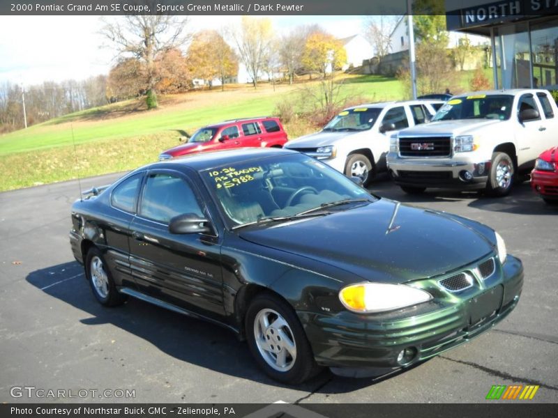 Spruce Green Metallic / Dark Pewter 2000 Pontiac Grand Am SE Coupe