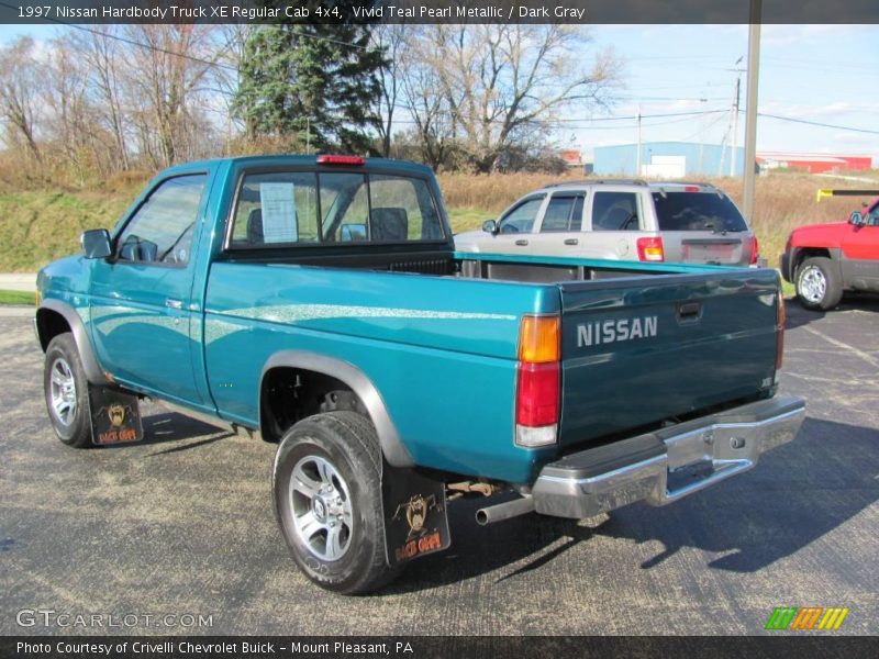 Vivid Teal Pearl Metallic / Dark Gray 1997 Nissan Hardbody Truck XE Regular Cab 4x4