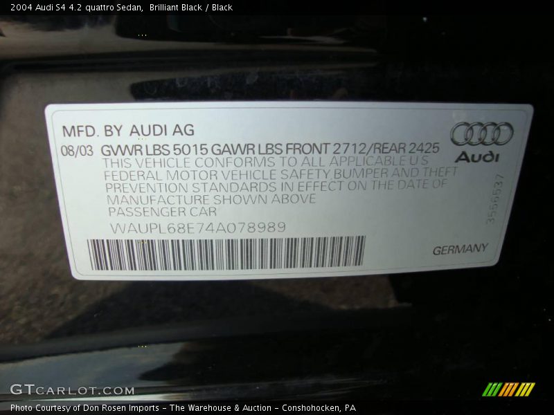 Brilliant Black / Black 2004 Audi S4 4.2 quattro Sedan