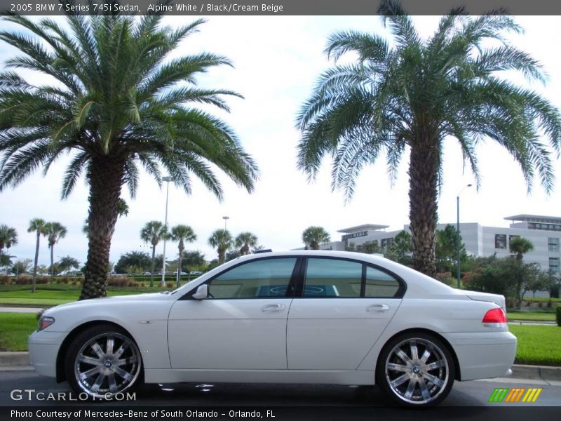 Alpine White / Black/Cream Beige 2005 BMW 7 Series 745i Sedan