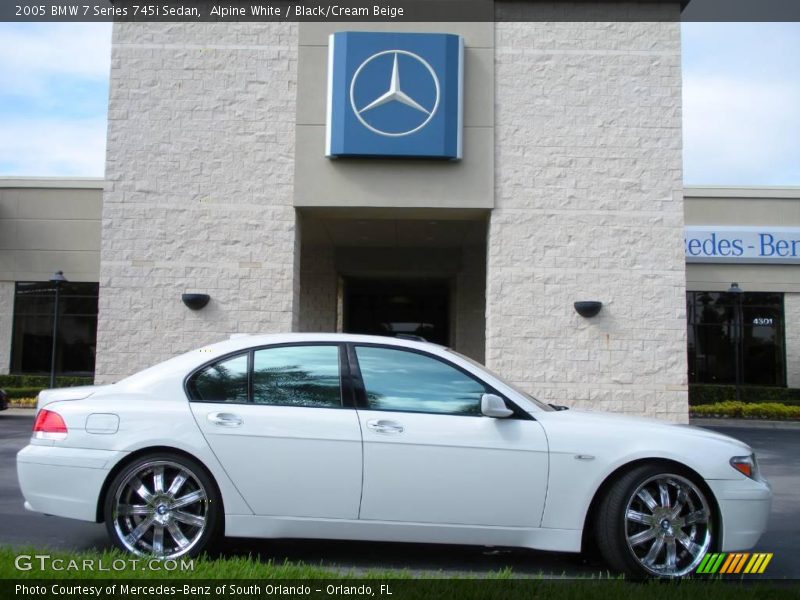 Alpine White / Black/Cream Beige 2005 BMW 7 Series 745i Sedan