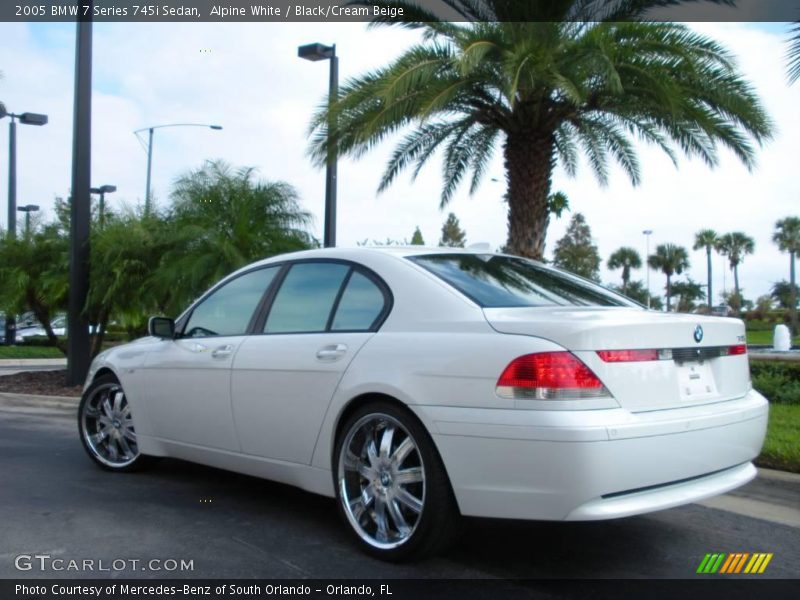 Alpine White / Black/Cream Beige 2005 BMW 7 Series 745i Sedan