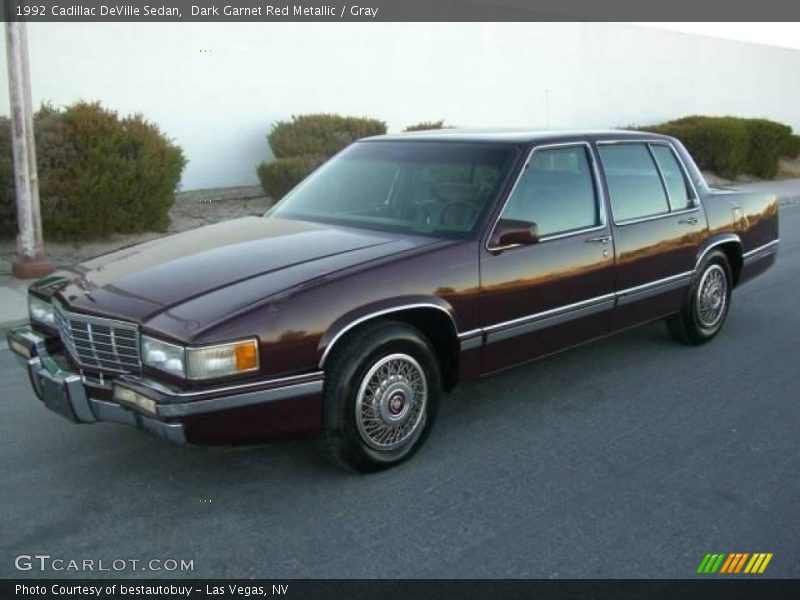Dark Garnet Red Metallic / Gray 1992 Cadillac DeVille Sedan