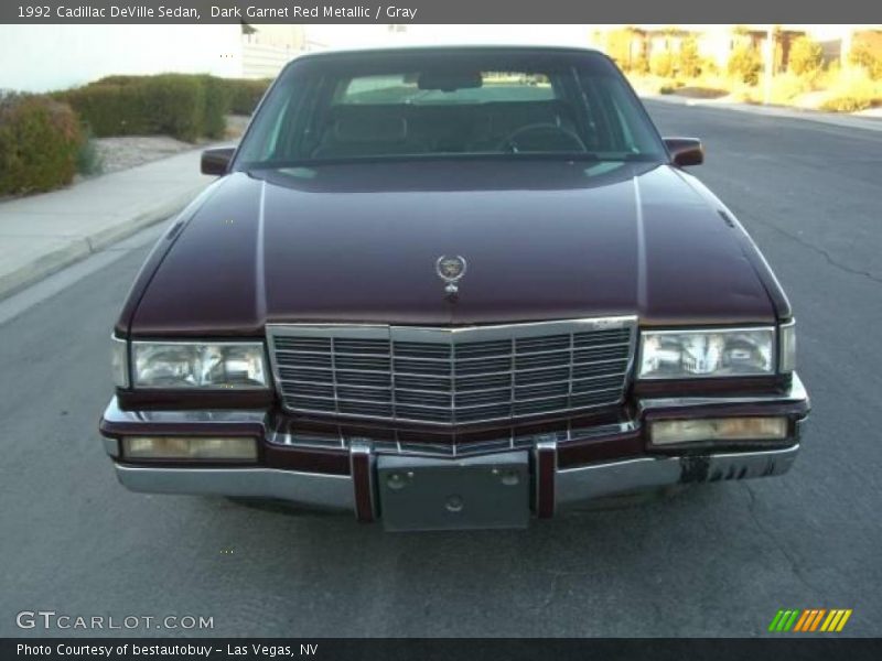 Dark Garnet Red Metallic / Gray 1992 Cadillac DeVille Sedan