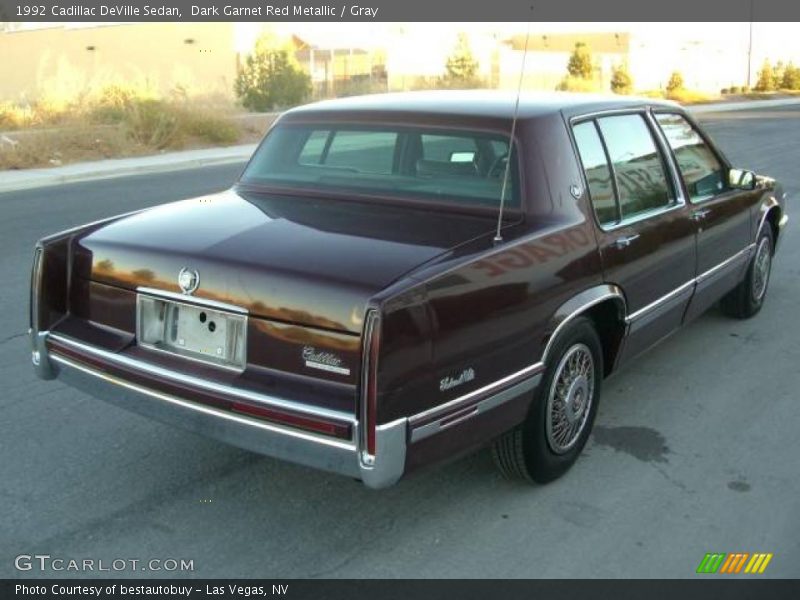 Dark Garnet Red Metallic / Gray 1992 Cadillac DeVille Sedan