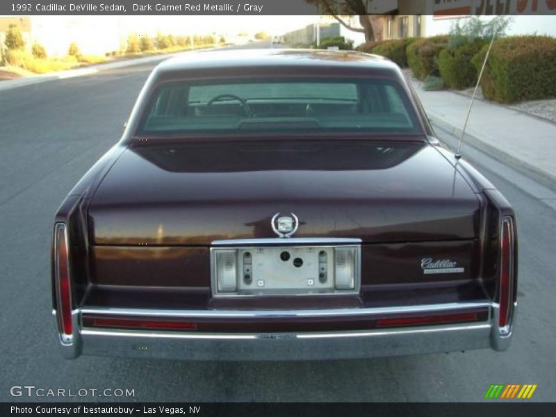 Dark Garnet Red Metallic / Gray 1992 Cadillac DeVille Sedan