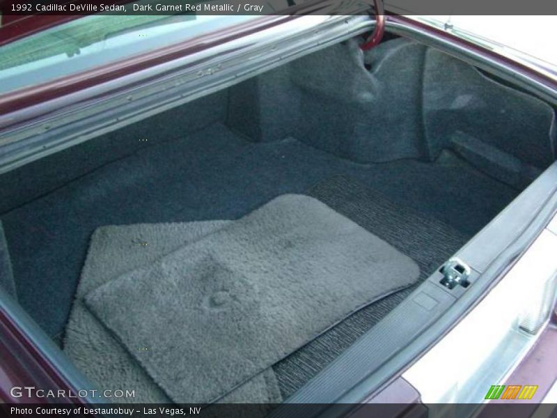 Dark Garnet Red Metallic / Gray 1992 Cadillac DeVille Sedan