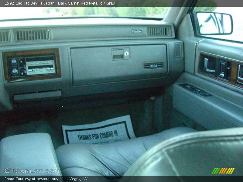 Dark Garnet Red Metallic / Gray 1992 Cadillac DeVille Sedan