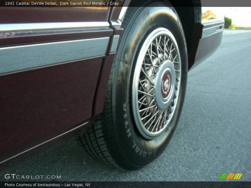 Dark Garnet Red Metallic / Gray 1992 Cadillac DeVille Sedan