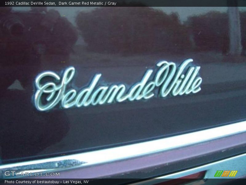 Dark Garnet Red Metallic / Gray 1992 Cadillac DeVille Sedan