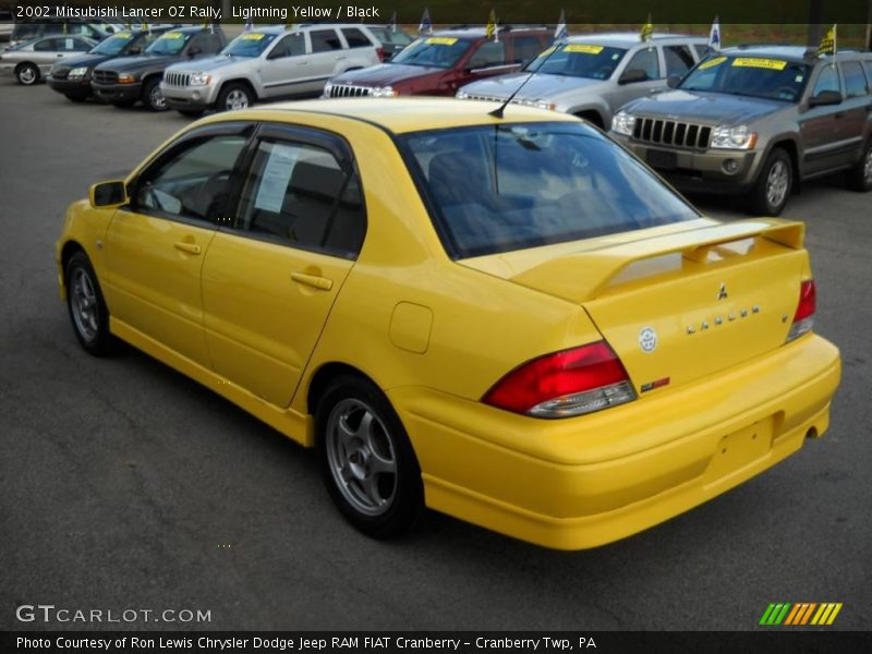 Lightning Yellow / Black 2002 Mitsubishi Lancer OZ Rally