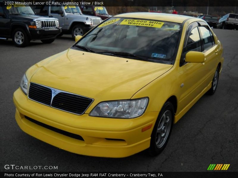 Lightning Yellow / Black 2002 Mitsubishi Lancer OZ Rally