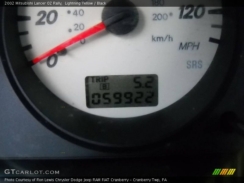 Lightning Yellow / Black 2002 Mitsubishi Lancer OZ Rally