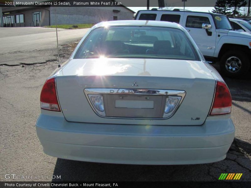 Platinum White Pearl / Tan 2003 Mitsubishi Diamante LS Sedan