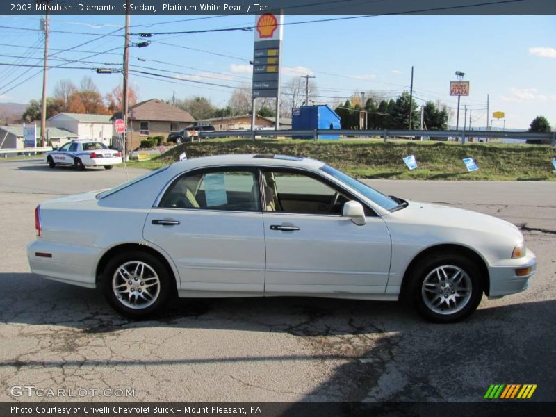 Platinum White Pearl / Tan 2003 Mitsubishi Diamante LS Sedan