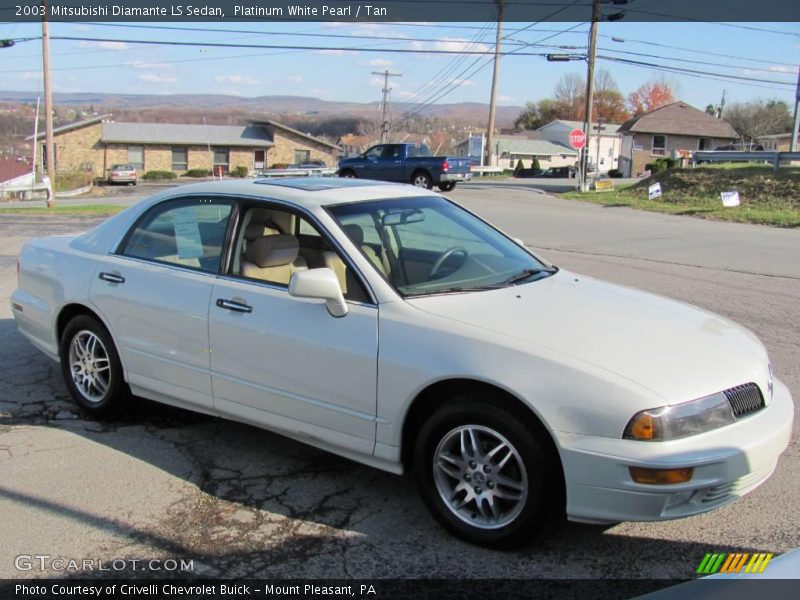 Platinum White Pearl / Tan 2003 Mitsubishi Diamante LS Sedan