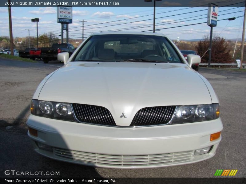 Platinum White Pearl / Tan 2003 Mitsubishi Diamante LS Sedan