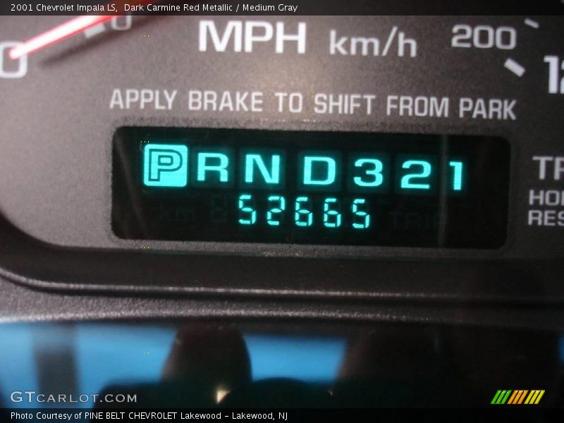 Dark Carmine Red Metallic / Medium Gray 2001 Chevrolet Impala LS