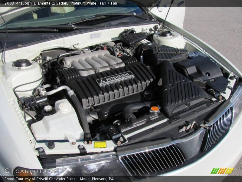 Platinum White Pearl / Tan 2003 Mitsubishi Diamante LS Sedan