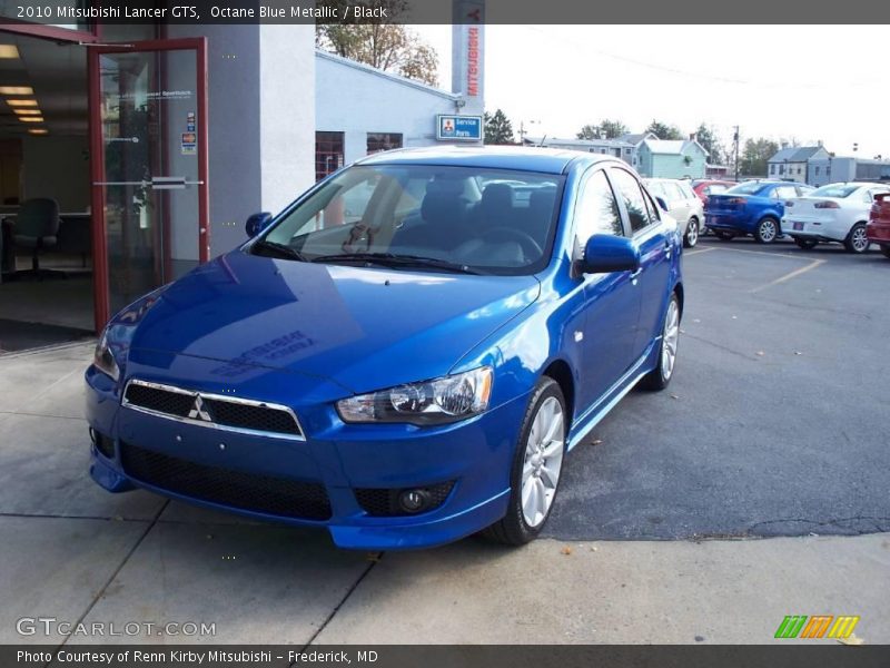 Octane Blue Metallic / Black 2010 Mitsubishi Lancer GTS