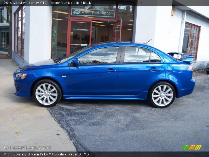 Octane Blue Metallic / Black 2010 Mitsubishi Lancer GTS