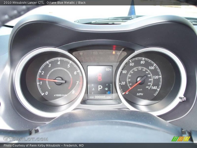 Octane Blue Metallic / Black 2010 Mitsubishi Lancer GTS