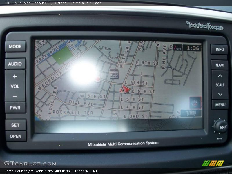 Octane Blue Metallic / Black 2010 Mitsubishi Lancer GTS