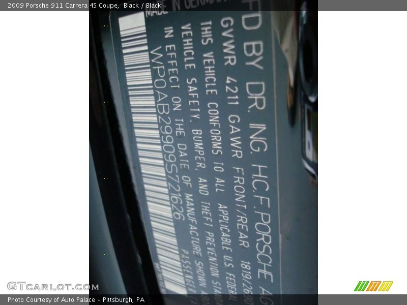 Black / Black 2009 Porsche 911 Carrera 4S Coupe