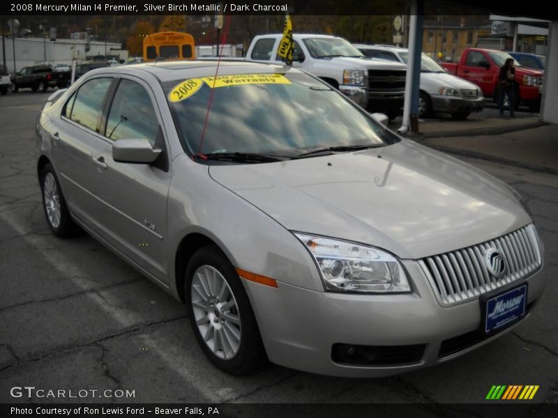 Silver Birch Metallic / Dark Charcoal 2008 Mercury Milan I4 Premier