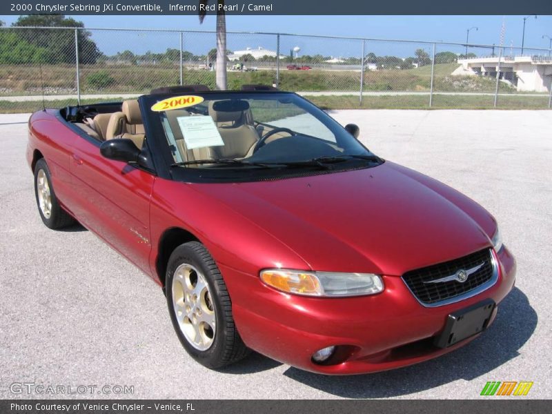 Inferno Red Pearl / Camel 2000 Chrysler Sebring JXi Convertible