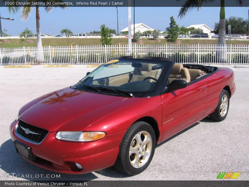 Inferno Red Pearl / Camel 2000 Chrysler Sebring JXi Convertible