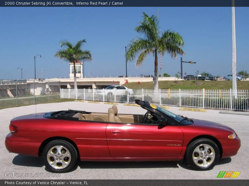 Inferno Red Pearl / Camel 2000 Chrysler Sebring JXi Convertible