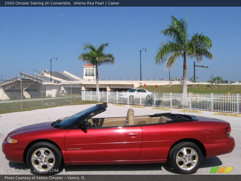 Inferno Red Pearl / Camel 2000 Chrysler Sebring JXi Convertible