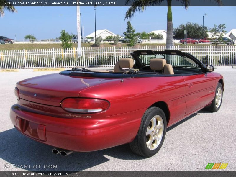 Inferno Red Pearl / Camel 2000 Chrysler Sebring JXi Convertible