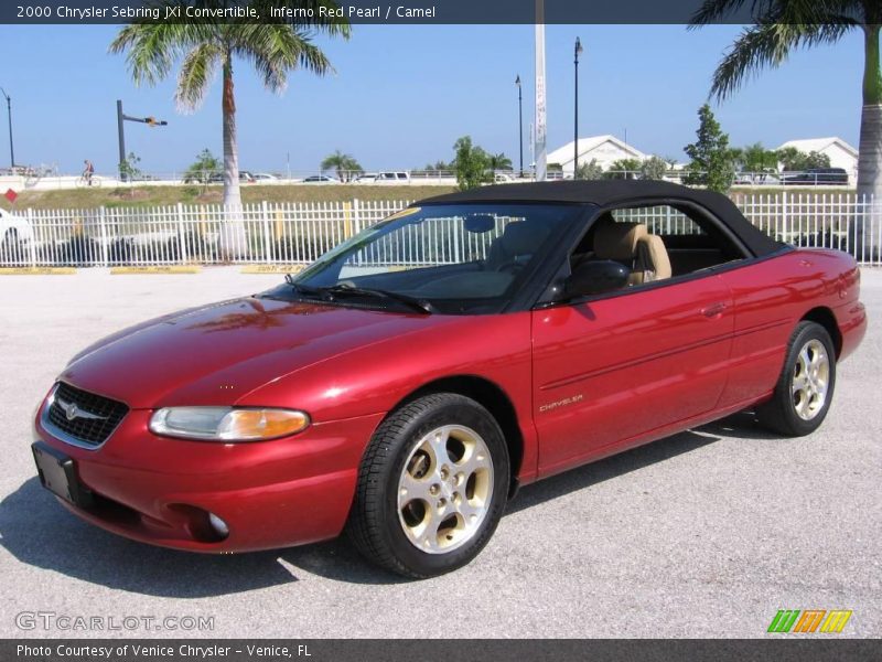 Inferno Red Pearl / Camel 2000 Chrysler Sebring JXi Convertible