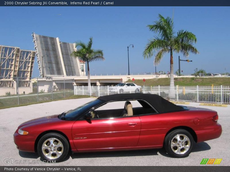 Inferno Red Pearl / Camel 2000 Chrysler Sebring JXi Convertible
