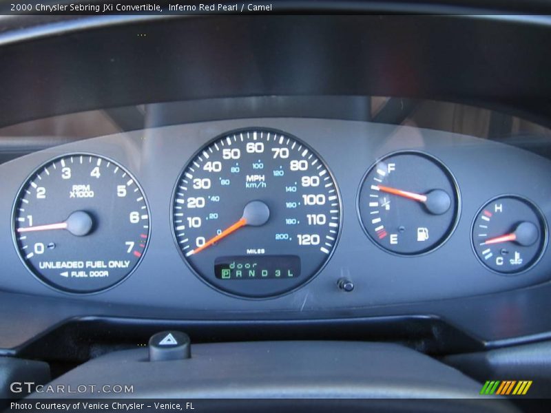 Inferno Red Pearl / Camel 2000 Chrysler Sebring JXi Convertible